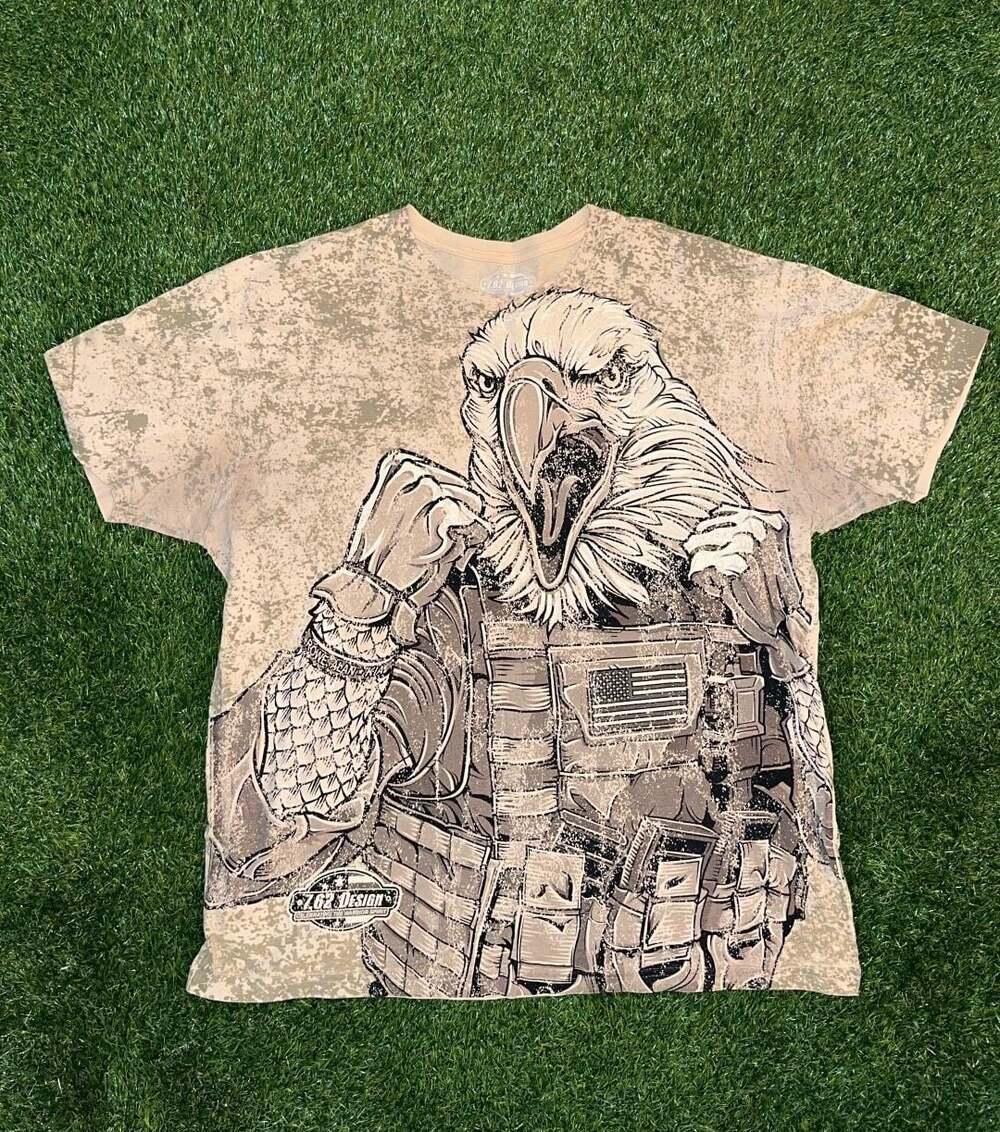 7.62 Design Avenge Our Fallen Military Tactical Eagle T-Shirt Sand XL